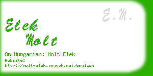 elek molt business card